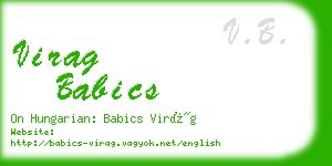 virag babics business card